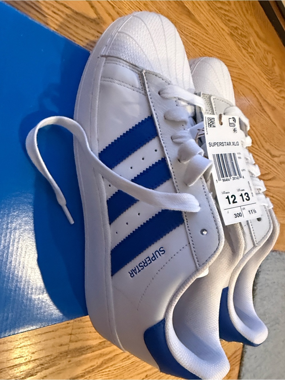 Nordstrom Men's White Sneakers with Blue Stripes